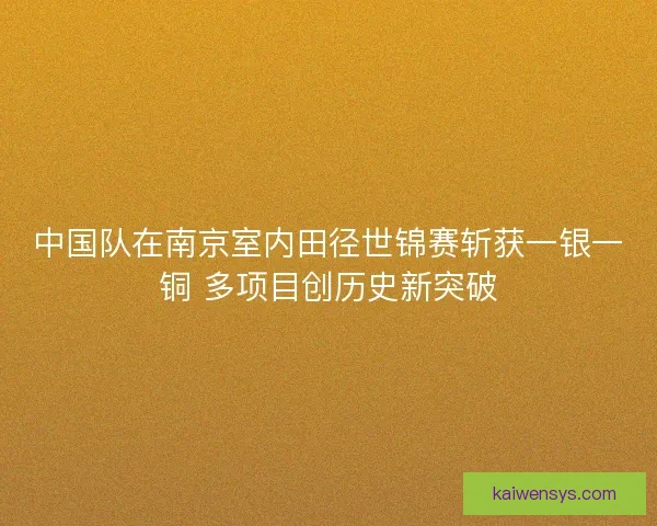 中国队在南京室内田径世锦赛斩获一银一铜 多项目创历史新突破 中国队在南京室内田径世锦赛斩获一银一铜 多项目创历史新突破